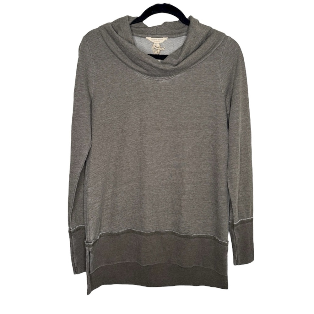 Lucky brand women's Small cowl neck pull over sweatshirt cotton blend fairy boho
